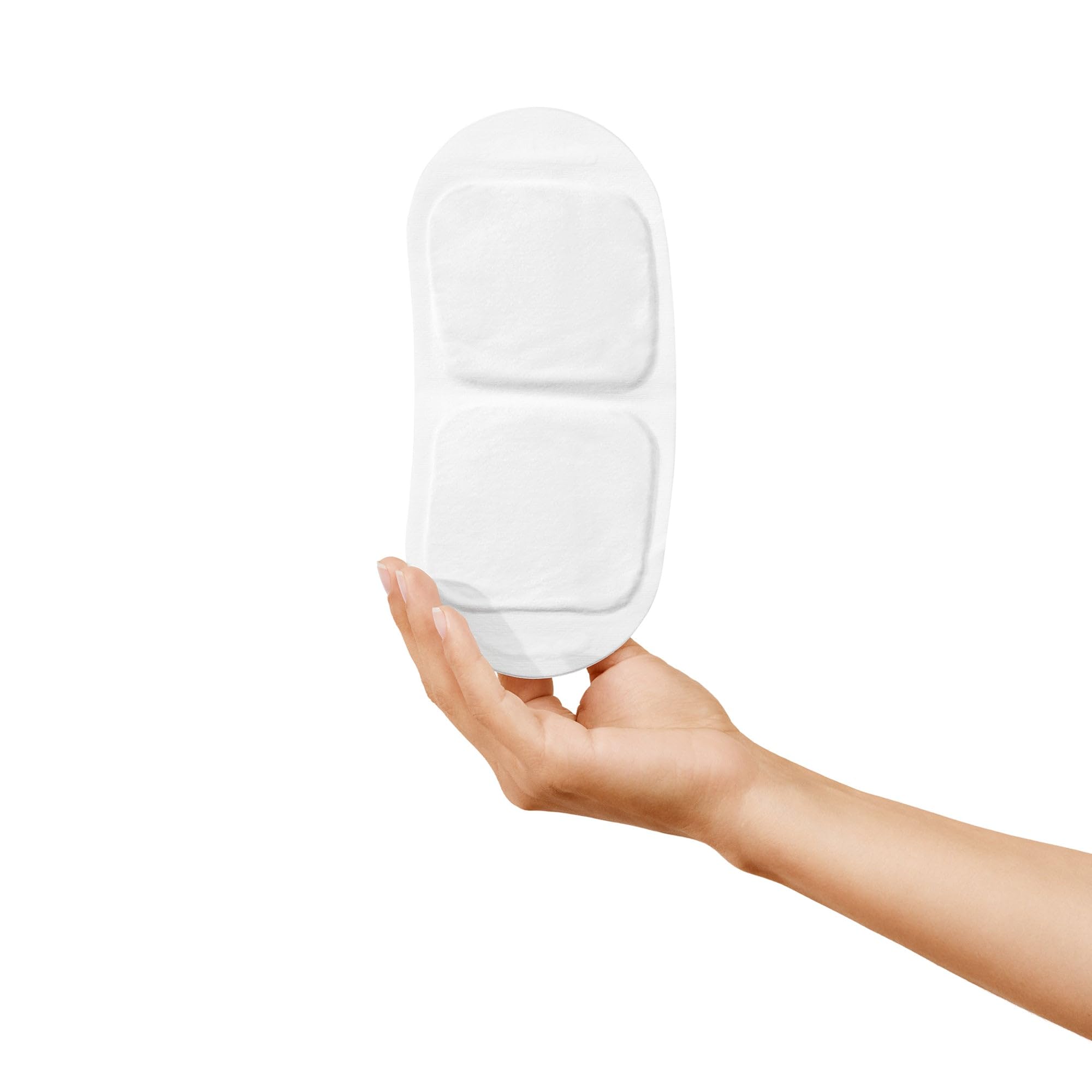 Back label of LOLA air activated heating pad revealing iron powder and activated carbon ingredients