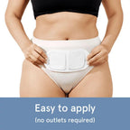 LOLA soothing heat therapy patches illustrating secure adhesive backing for clothing application