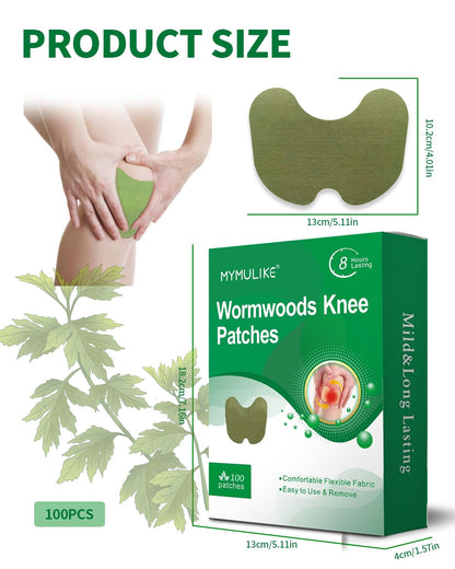 A pile of individual green herbal plaster stickers demonstrating the generous one hundred piece bulk supply.