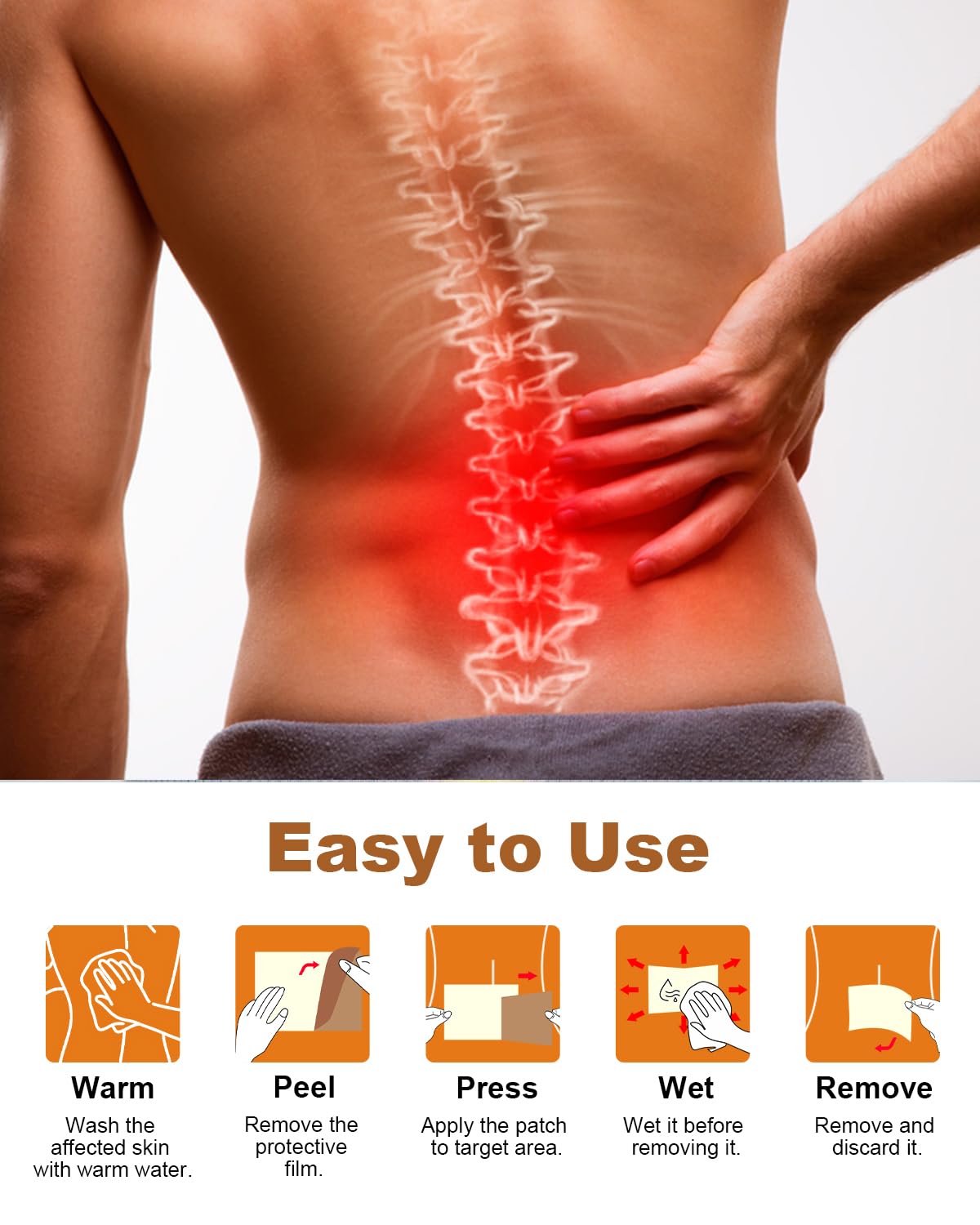 Lifestyle view of an Indian professional using the imported Chinese tiger plaster on the lower back.