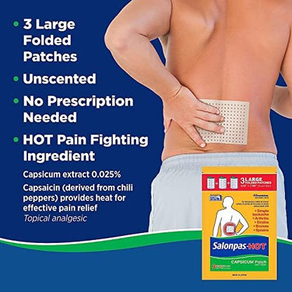 Close up of the Salonpas authentic Japanese heritage branding on USA imported pain relief patch packaging