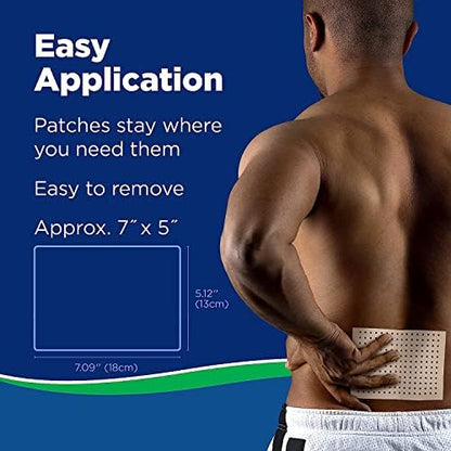 Side view of the unscented Salonpas hot patch boxes highlighting the 8 hour warming action feature