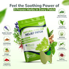 FLexiknee warming patches pack of twelve showing the green herbal adhesive design