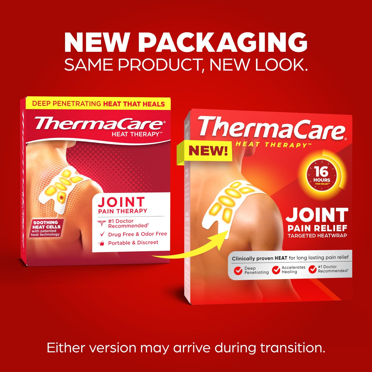 ThermaCare adhesive air activated portable heating wraps for everyday joint stiffness