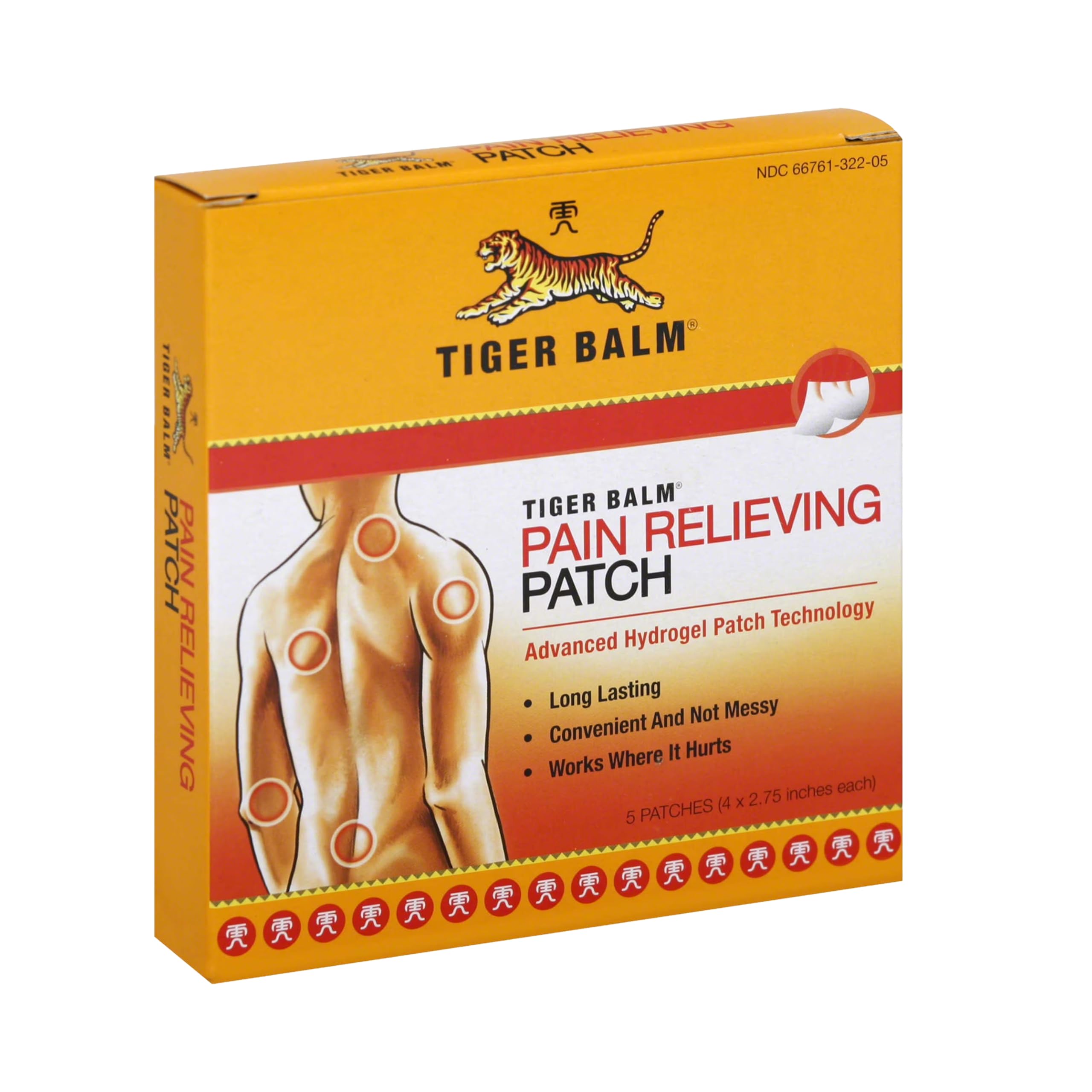 Tiger Balm hydrogel patch boxes showing six pack configuration