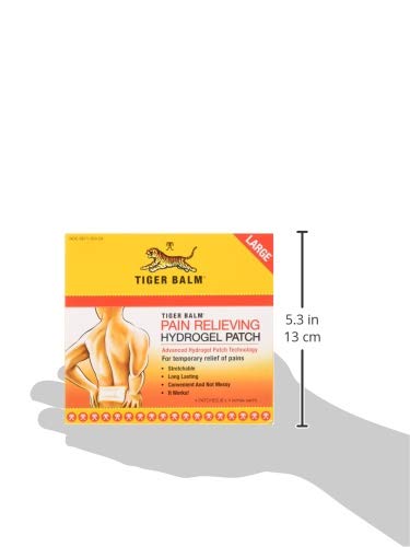 Tiger Balm imported pain patches pack of three bundle displaying ingredients details and application instructions.