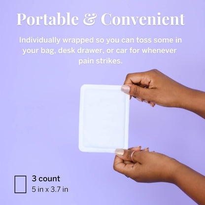 Authentic imported USA period care heat pad providing up to 8 hours of warmth