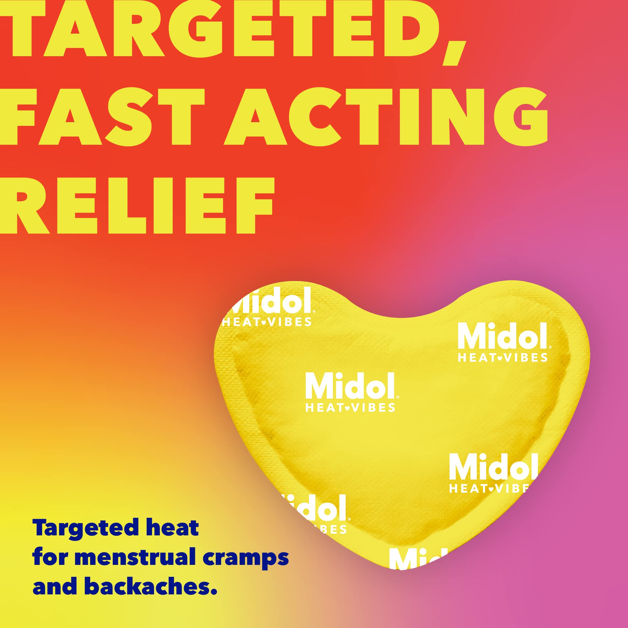 Midol Heat Vibes heart shaped patch application demonstration
