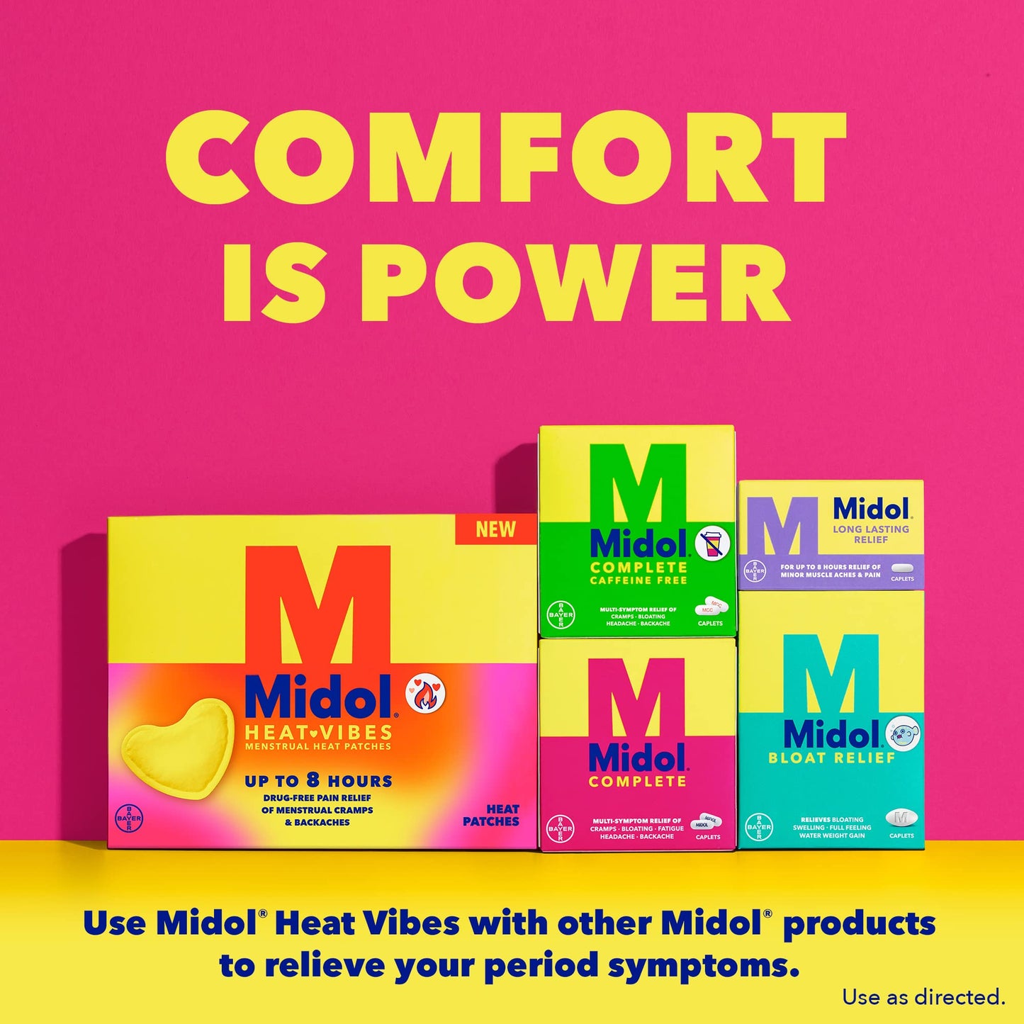 Authentic USA imported Midol menstrual heat patches box