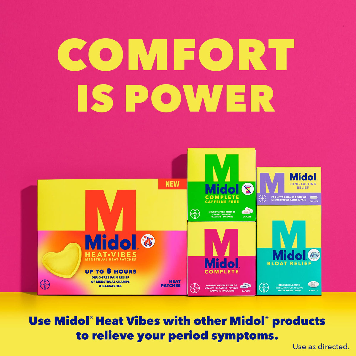 Authentic USA imported Midol menstrual heat patches box