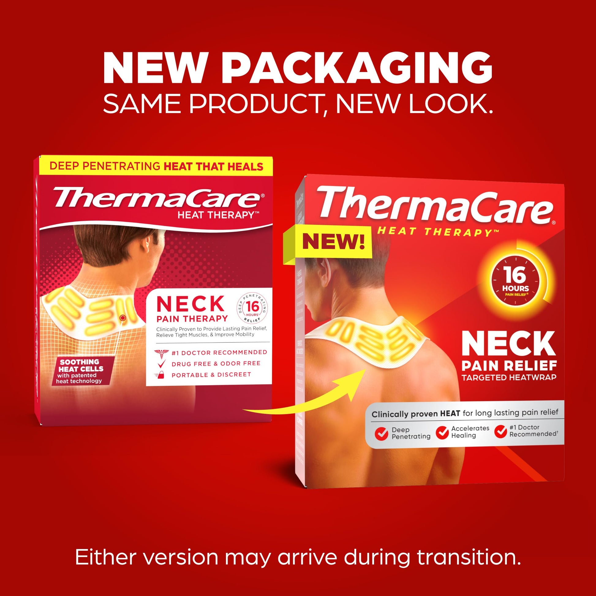 Sixteen hour therapeutic heat wrap for shoulder joint soreness care
