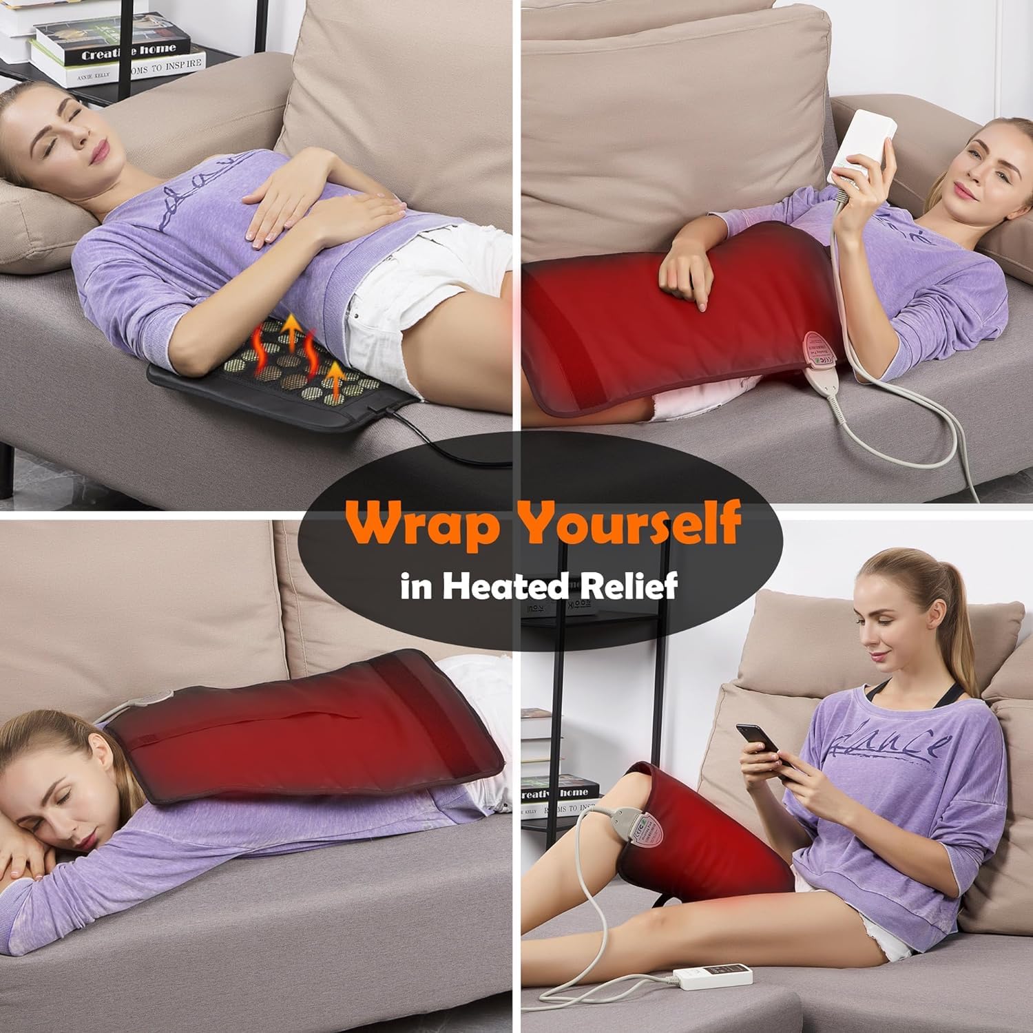 UTK carbon fiber heating pad packaging box and included manual components.