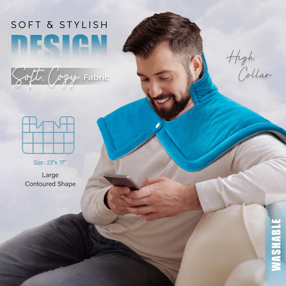 Handheld controller of Fanatato heating pad displaying the six customizable temperature levels.