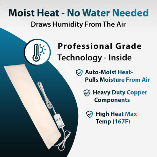 Thermotech second generation medical grade heating pad with digital controller displayed clearly.
