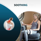 King size moist heat therapy pad applied to a lower back for chronic pain relief.