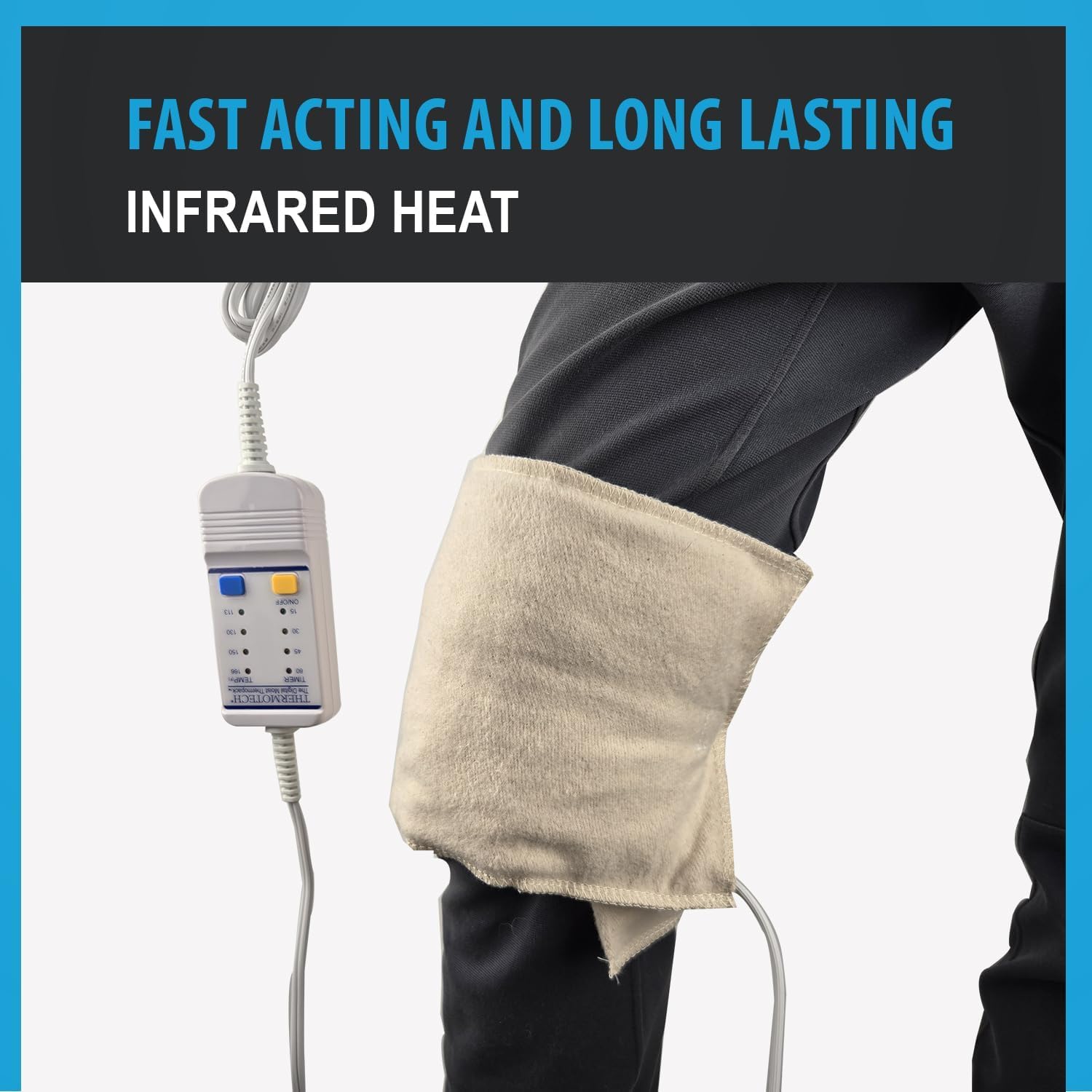Close up of the premium machine washable flannel cover on the automatic moist heating pad.