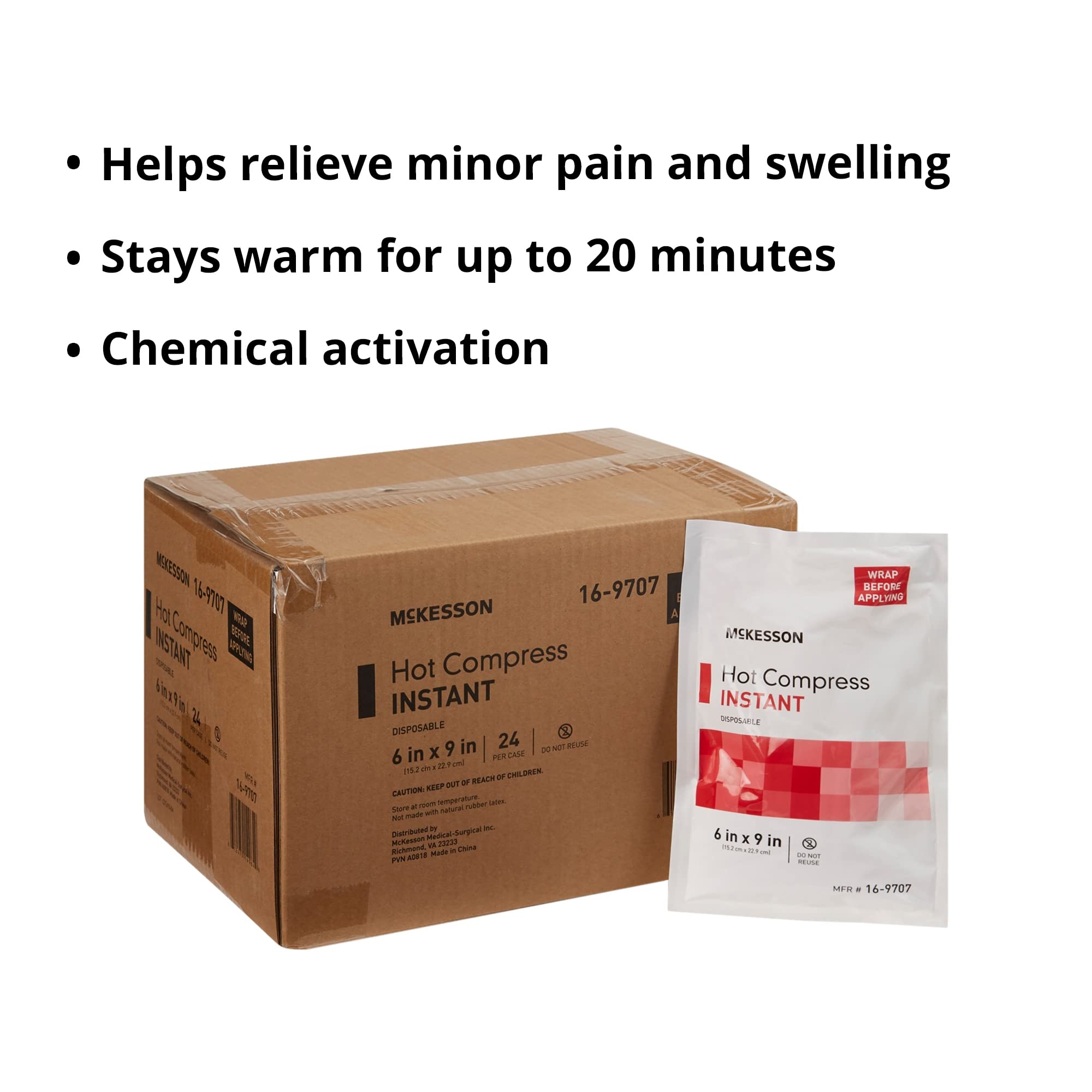 McKesson medical surgical instant heat compress for portable pain relief