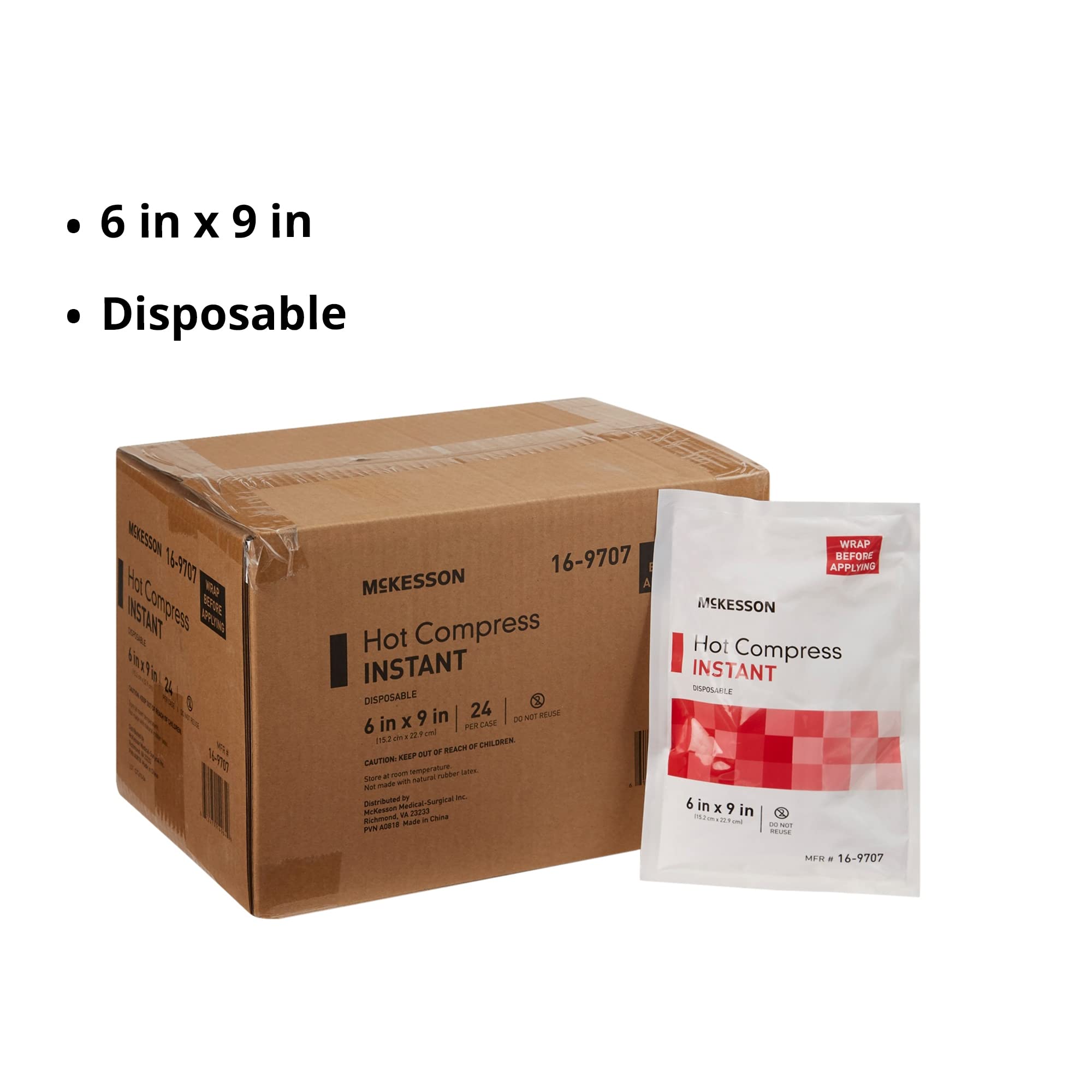 McKesson latex free hot pack being activated by hand squeezing