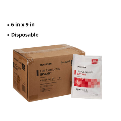 McKesson latex free hot pack being activated by hand squeezing