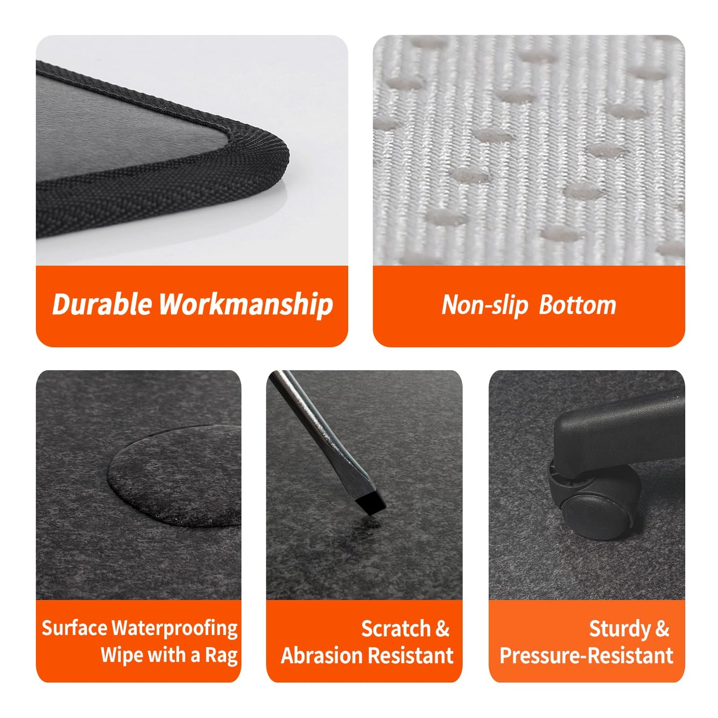 Non slip silicone backing pattern on the reverse side of the Hodeamy foot warmer mat