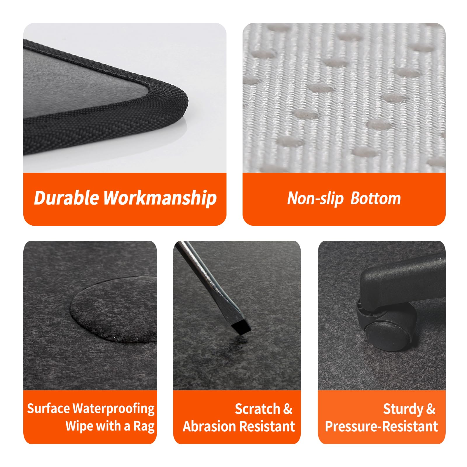 Non slip silicone backing pattern on the reverse side of the Hodeamy foot warmer mat