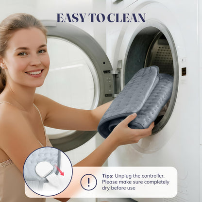 LITLISFlY moist heating pad being lightly sprayed with a fine water mist for deep tissue relief.