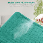 NOWWISH menstrual cramp relief pad being applied to the abdomen area.