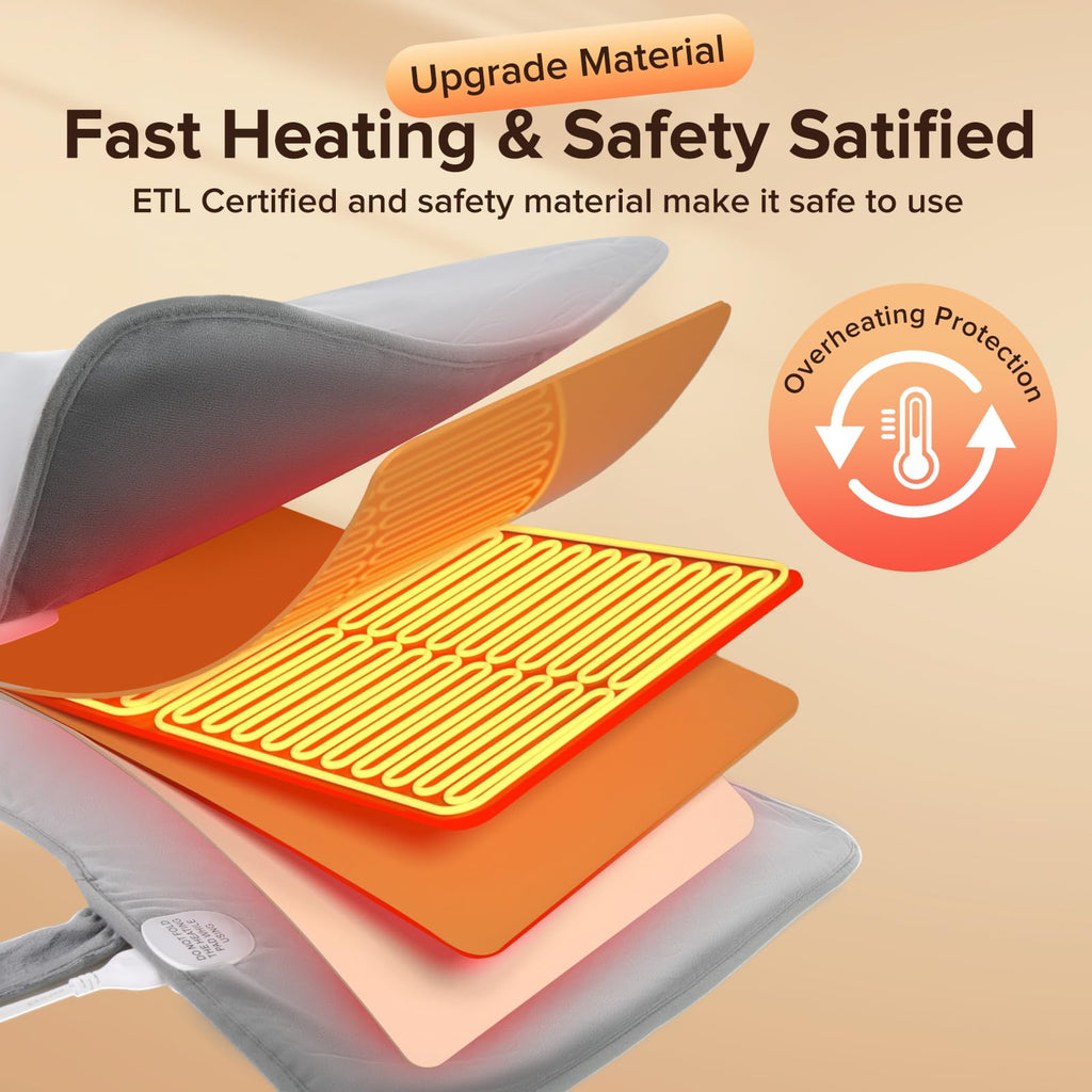 Digital controller of the weighted heating pad displaying five adjustable heat levels