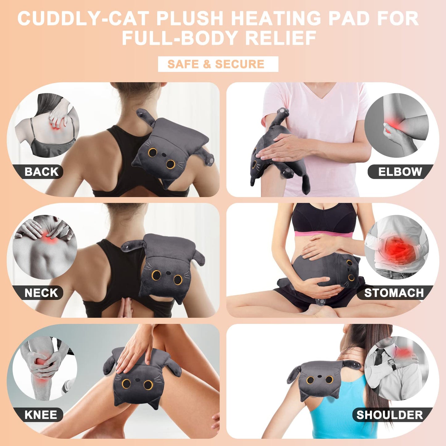 Close up view of the sectioned chamber stitching on the Rienkaco cat heating pad inner insert