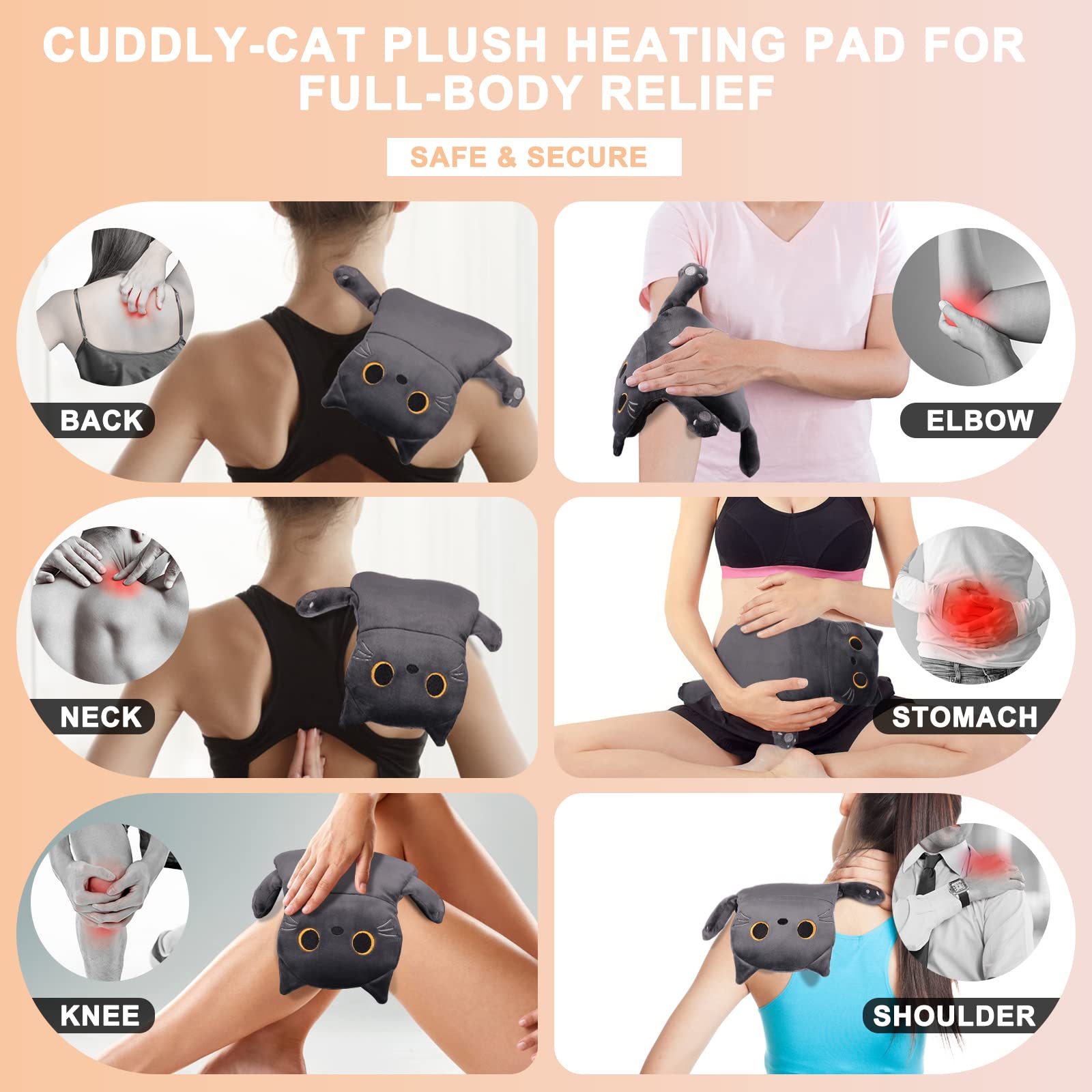 Close up view of the sectioned chamber stitching on the Rienkaco cat heating pad inner insert