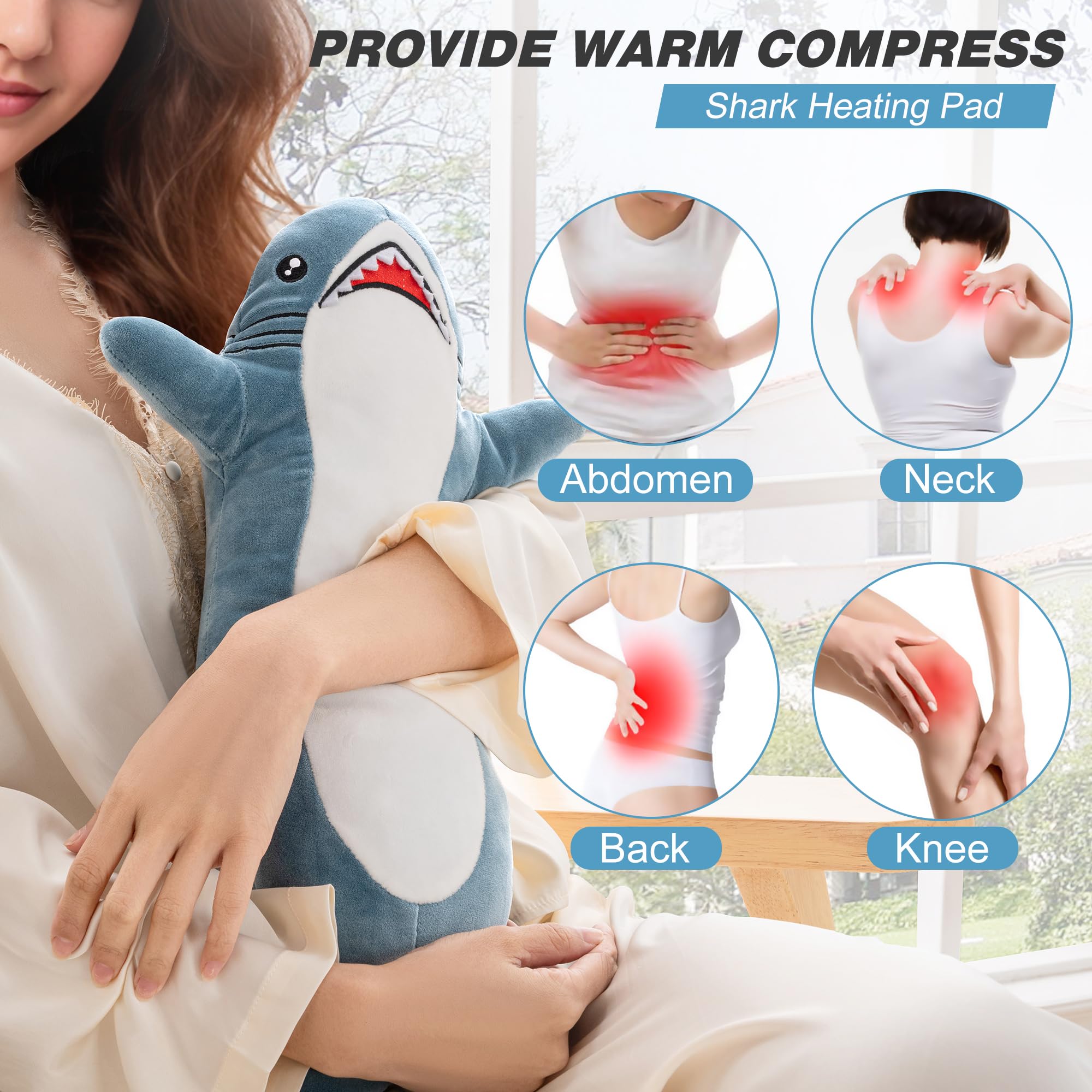 HOTHUGZ menstrual heat cushion displaying the integrated USB cord connected for power