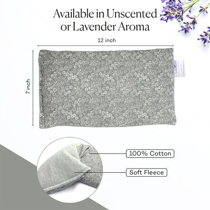 Close up of the high quality stitching and fabric texture on the Sacksy Thyme thermal compress