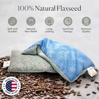 Authentic USA imported Sacksy Thyme packaging showing the unscented organic flaxseed product labels