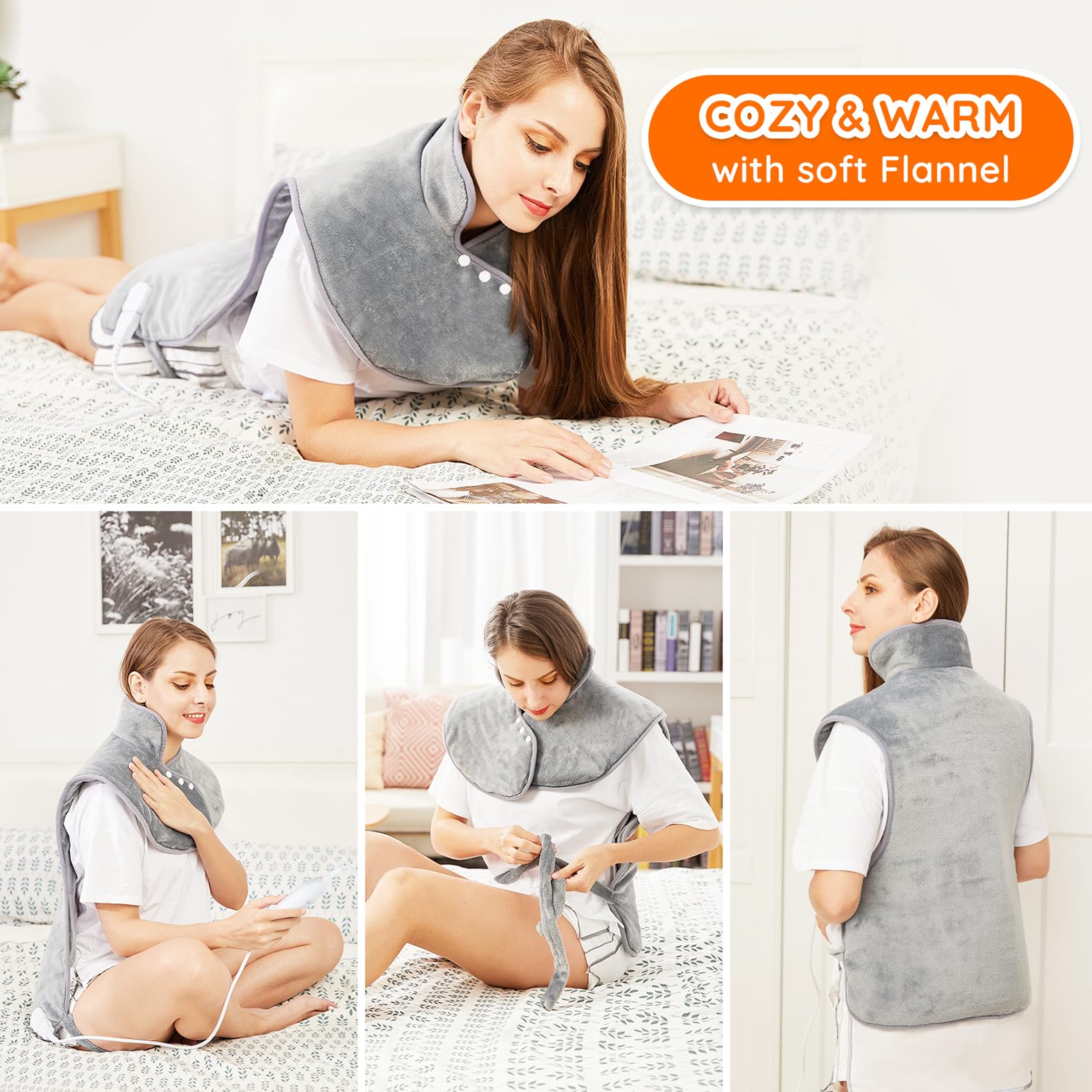 Adjustable waist strap detail on the MiaAndCoco grey thermal wrap