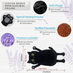Flaxseed and lavender filled cat warming pad applied on a woman's lower back