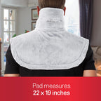 Close-up view of the plush grey machine-washable fabric on the Sunbeam contoured thermal pad.