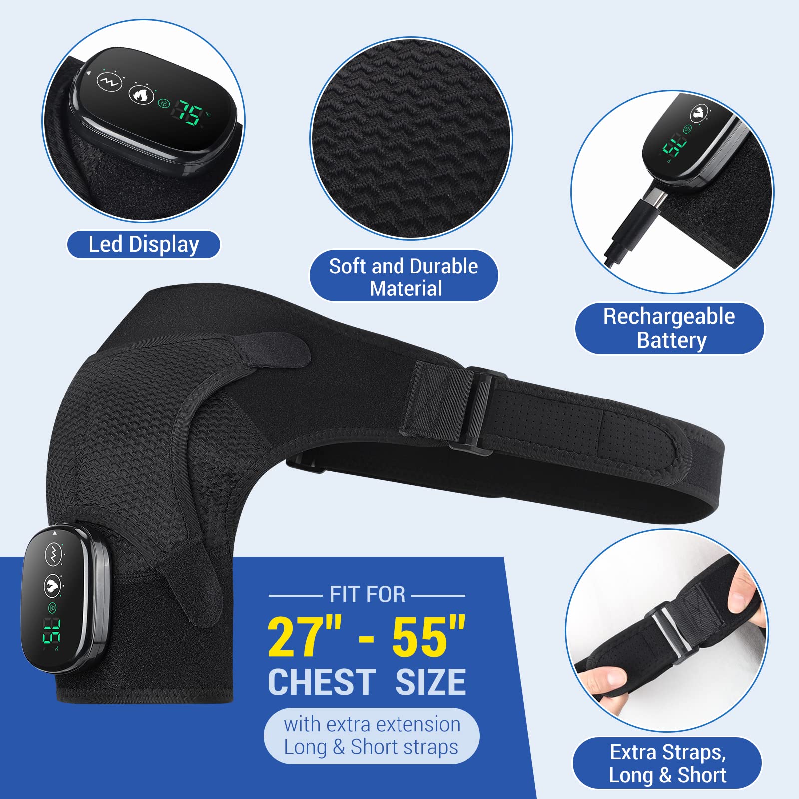 ERHIVORA therapeutic shoulder brace showcasing the soft neoprene material construction