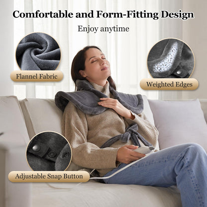 WUGE smart heating pad showing even heat distribution zones for back and neck