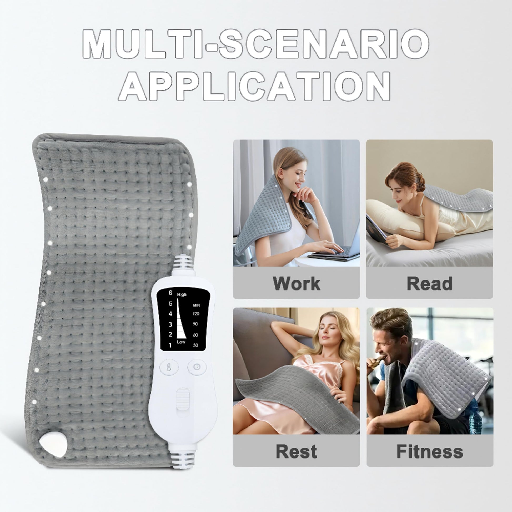 Kingte heating pad packaging box front display illustrating authentic imported labeling details