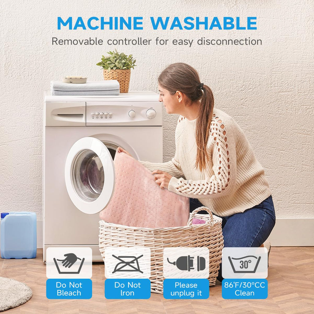 GOTCOZY electric pad with power cord detached for machine washing