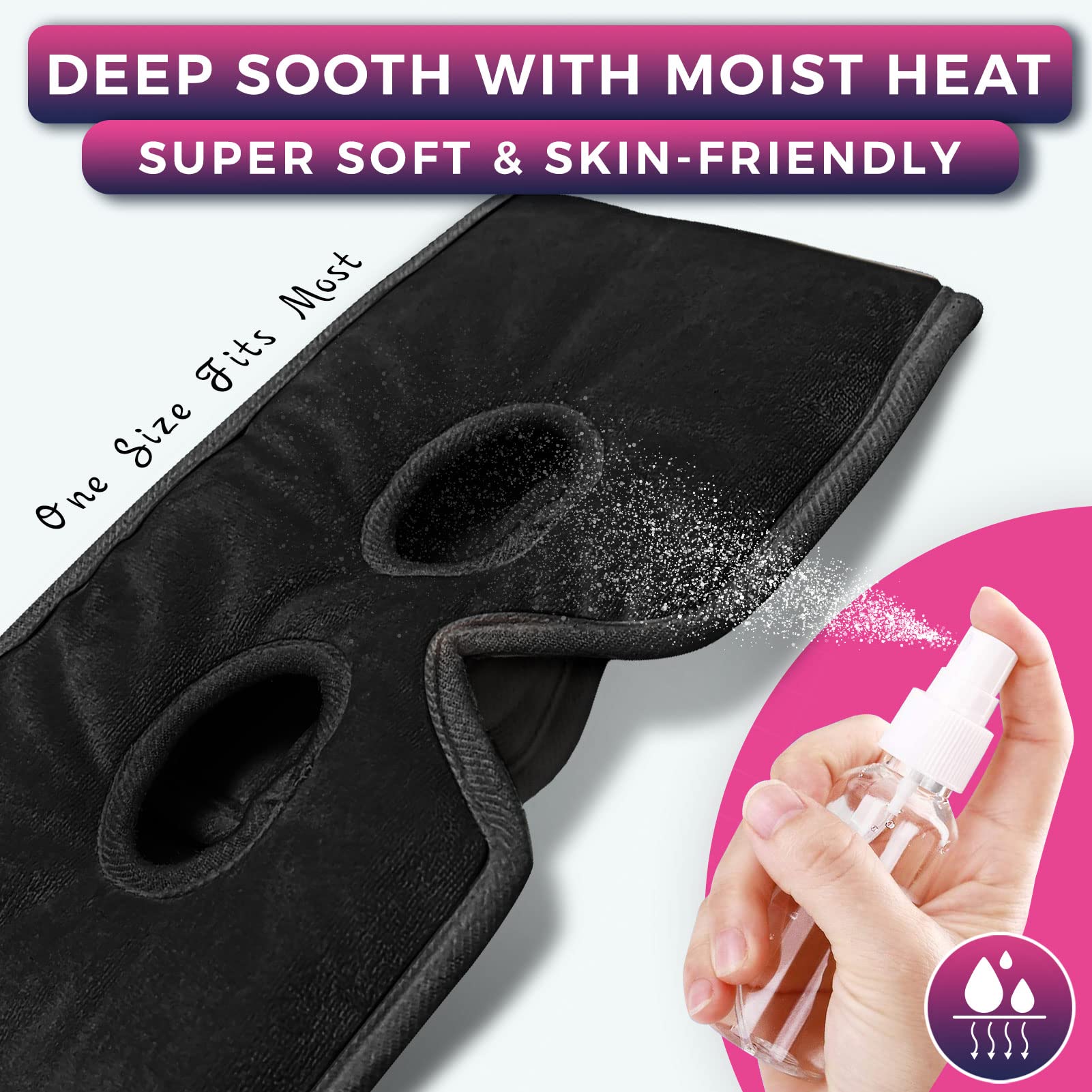 Handheld digital control display for the black electric sinus mask detailing three distinct heat settings