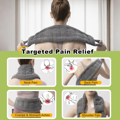 UNCN flexible moist heat pack contouring across the shoulder area