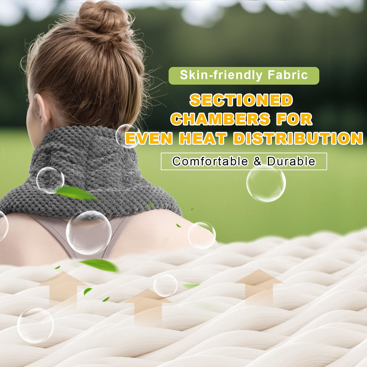 UNCN premium polar fleece heat wrap surface texture close up view