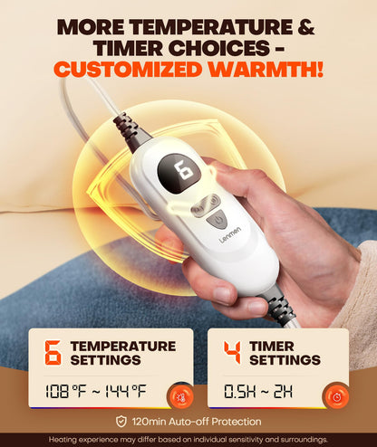 Lenmen weighted neck and shoulder heating pad demonstrating the ceramic bead weighted borders
