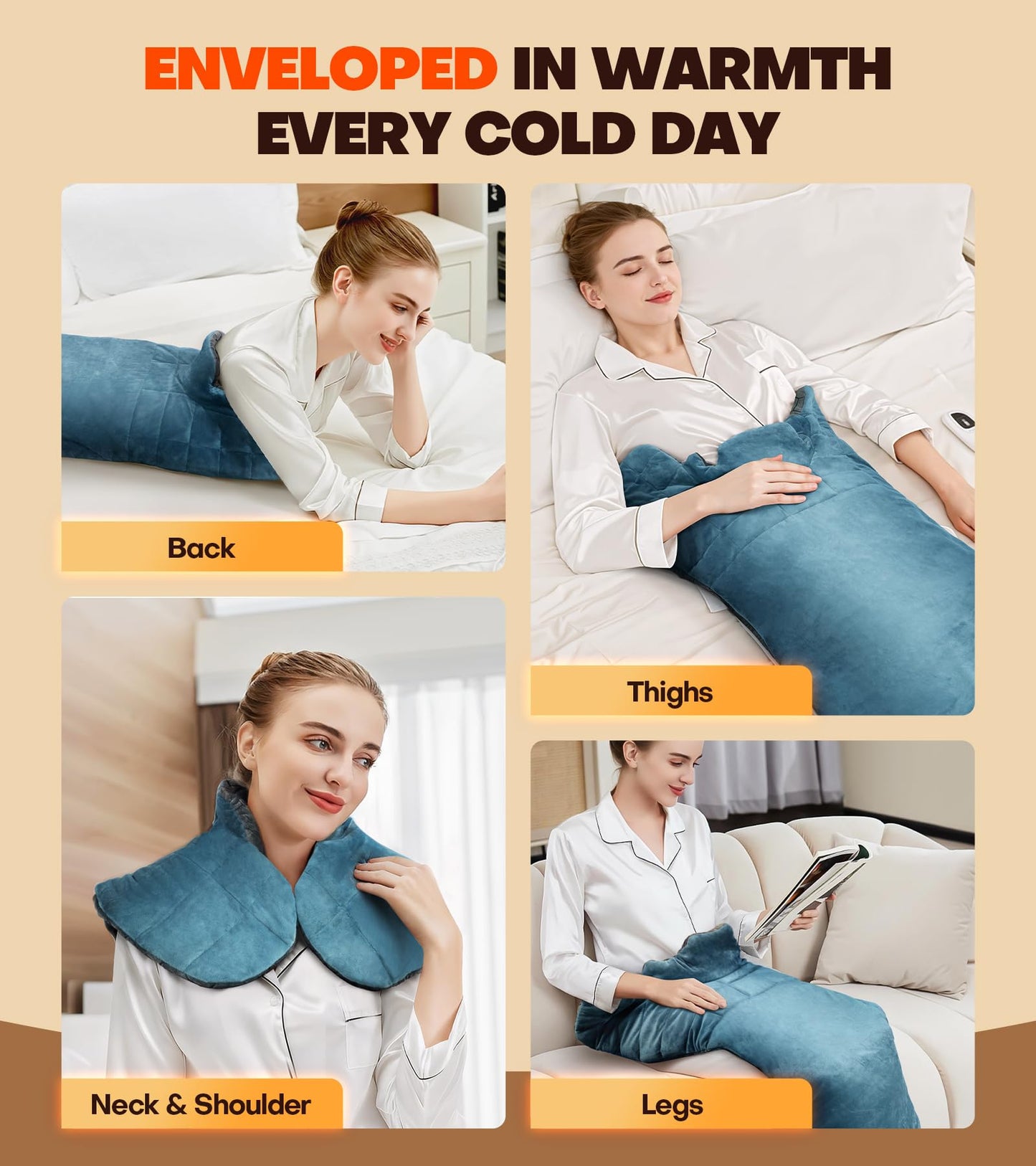 Lenmen deep pain relief heating pad packaged neatly with the included greeting card box