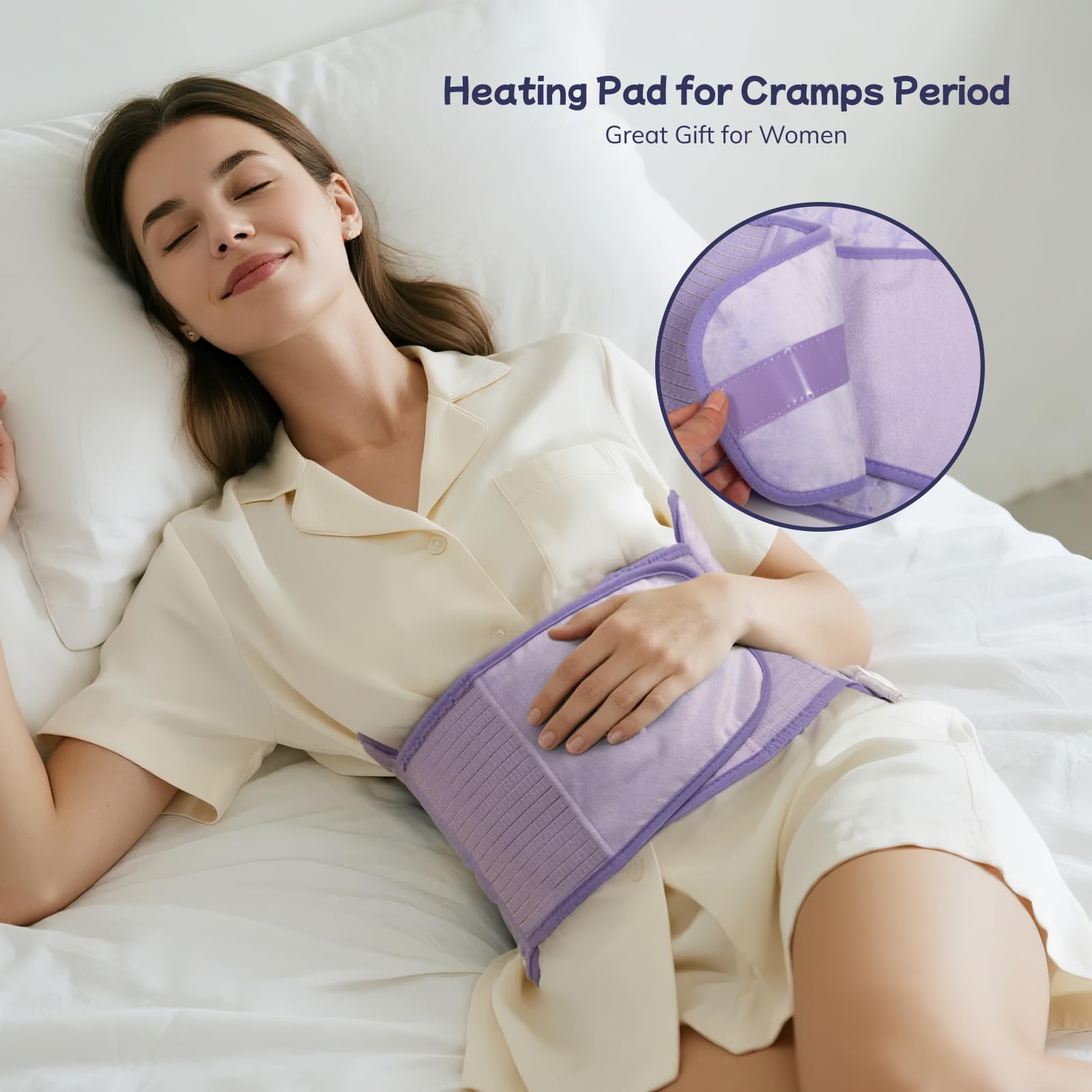 Soft premium polyester fabric texture of the electric wrap for period cramps