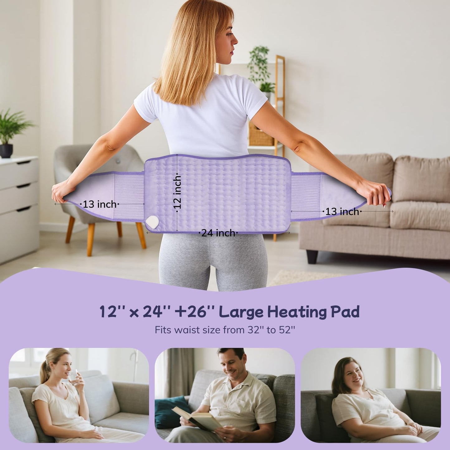 Detachable power cord connector on the machine washable fabric heating wrap