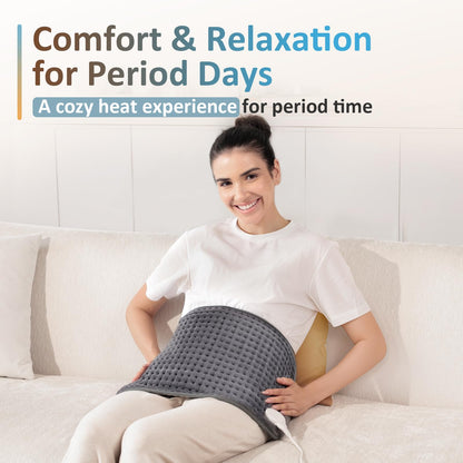 Comfytemp large heating pad for back pain relief with wired temperature controller attached