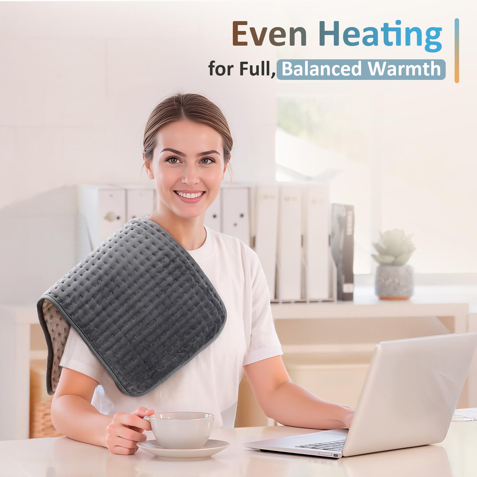 Comfytemp moist heat therapy pad texture detail highlighting the ultra soft machine washable fabric