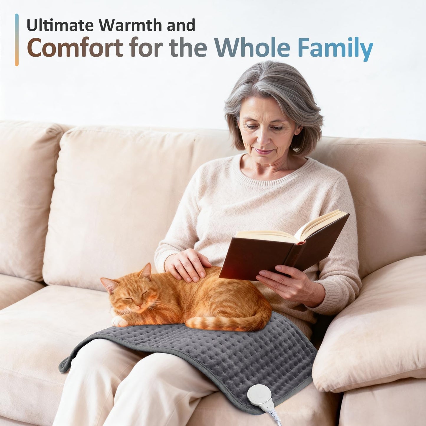Comfytemp full body heat pad wrapped around a shoulder area for targeted muscle relaxation